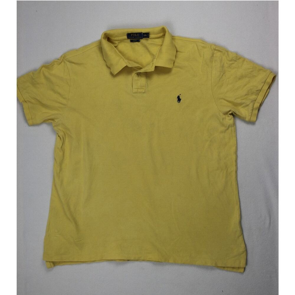 Polo Ralph Lauren Polo Shirt Mens 2XL Big & Tall Lemon Yellow Short Sleeve